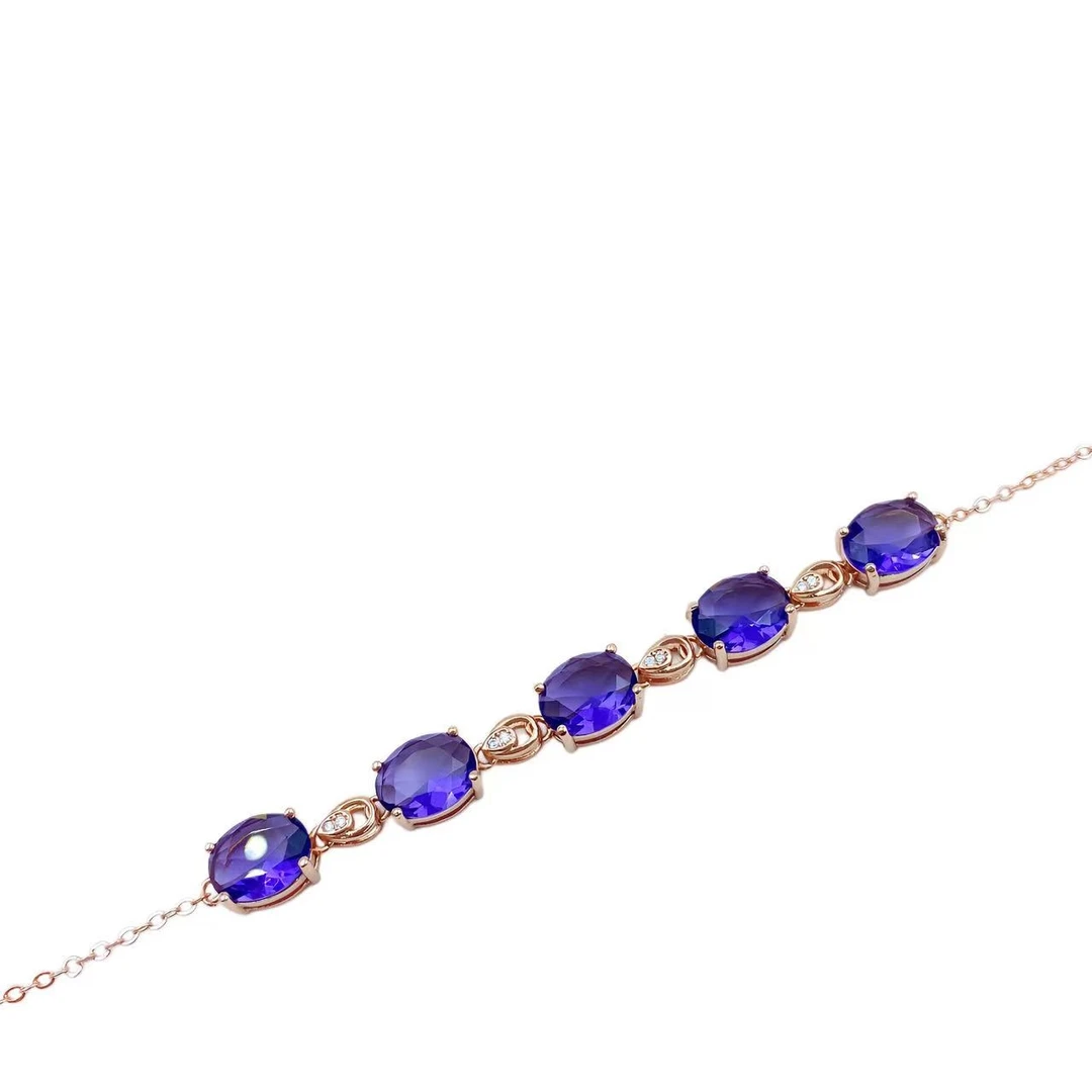 紫水晶轻奢鸽子蛋手链C1248- 赠包装合金