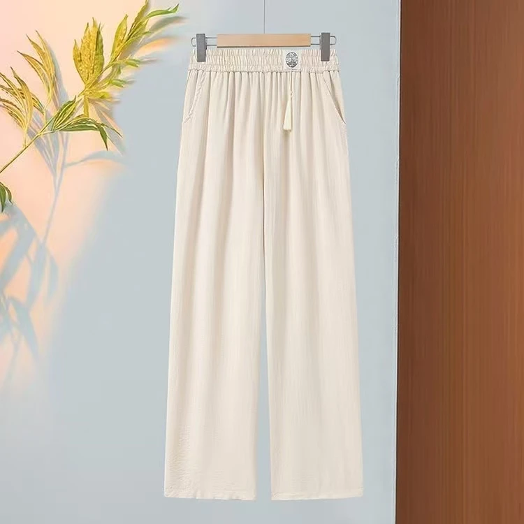 2025夏季新款休闲百搭 樱花裤直筒裤