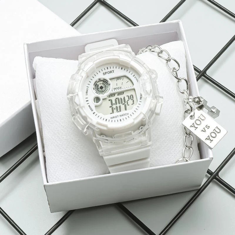 独角兽手表女in高颜值中小学生儿童多功能计时夜光电子表生日礼物