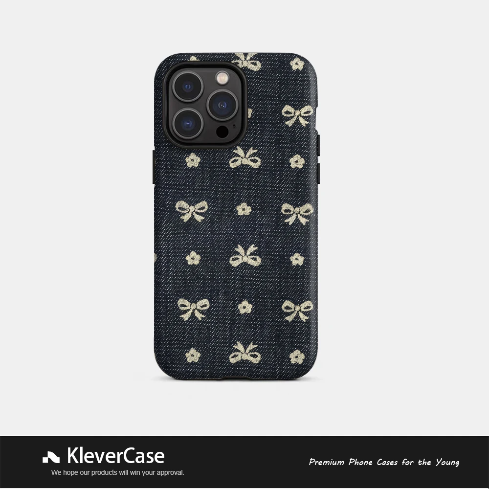 牛仔蝴蝶结二合一菲林壳苹果使用16pro/华为/小米15/vivo手机壳