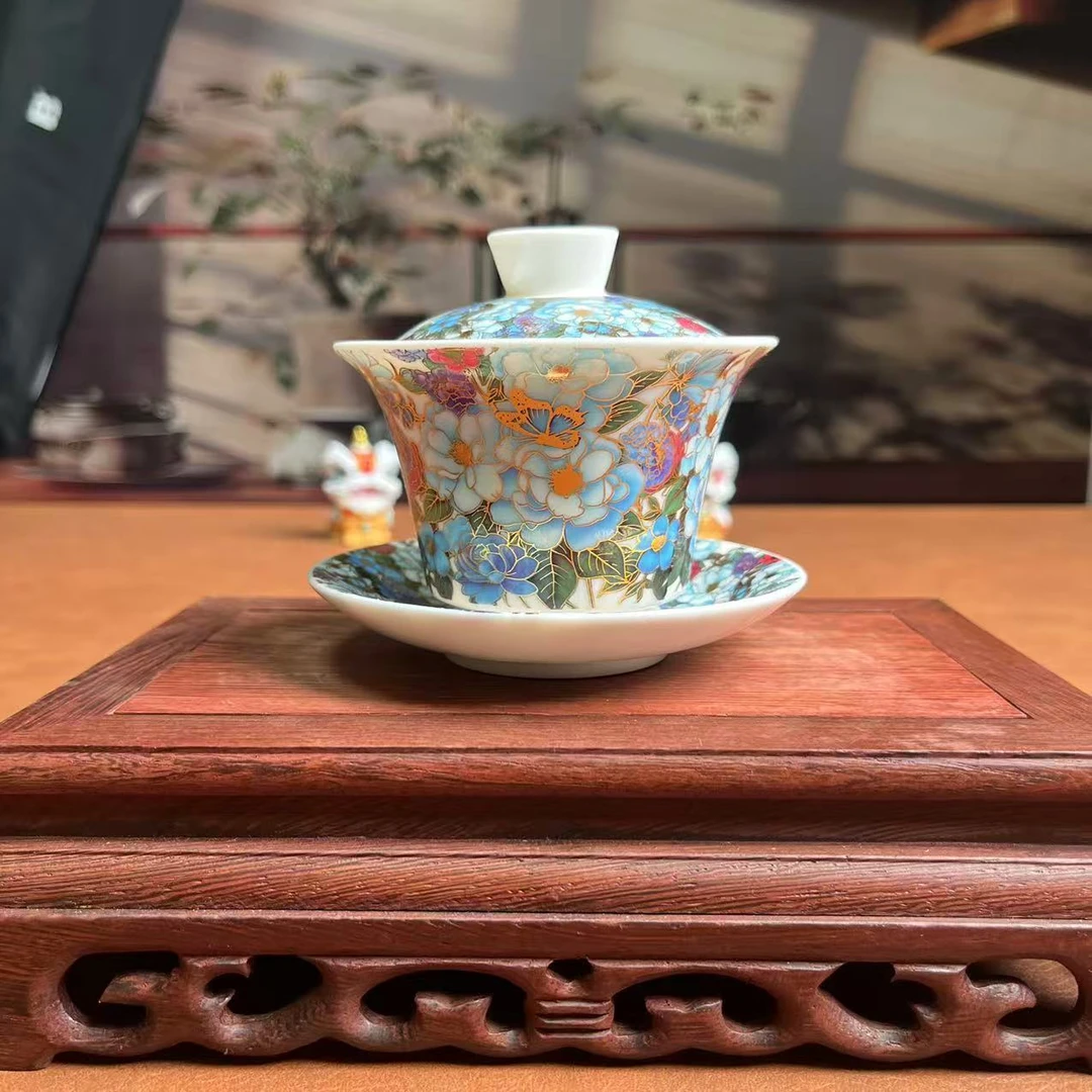 蓝牡丹悬停三才盖碗-6666