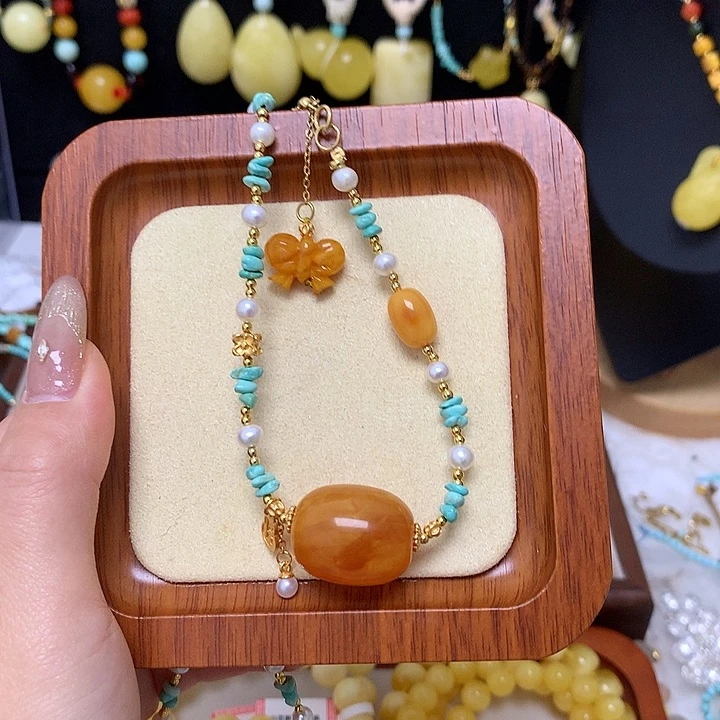 手链蜜蜡未镶嵌蜜蜡吊坠项链