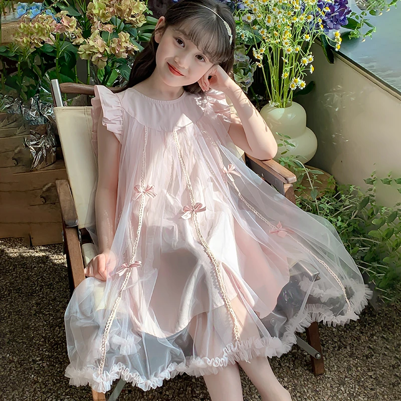 女童连衣裙夏装2025新款儿童裙子夏季洋气时髦纱裙女孩好看公主裙