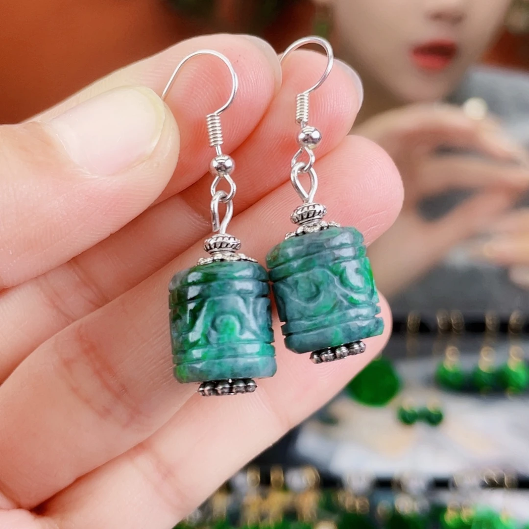 翡翠未镶嵌耳饰饰品