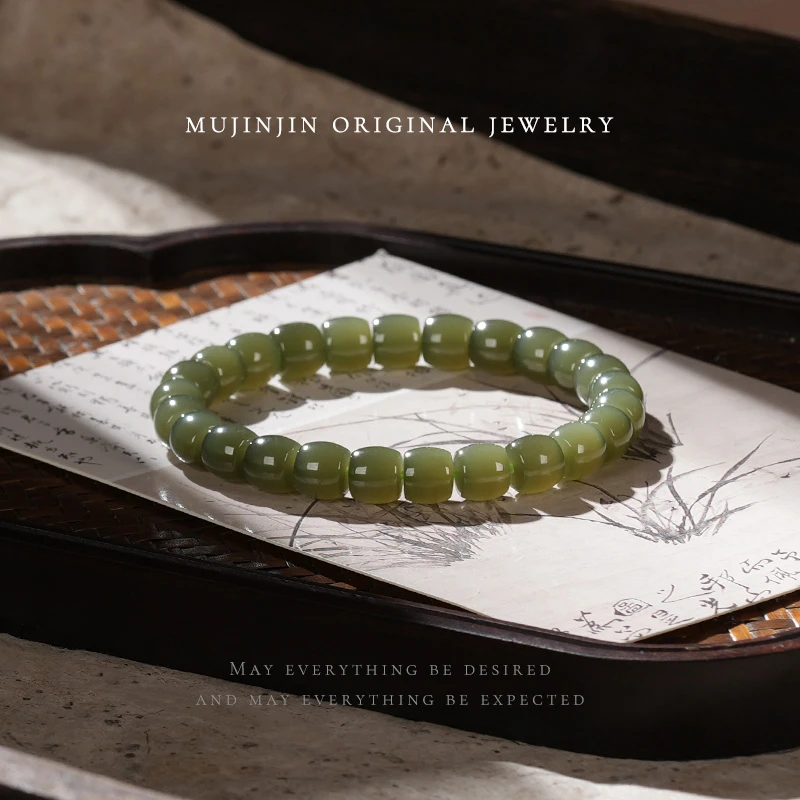 【木槿槿】天然和田玉手串女款约7m直切手链时尚百搭手饰品