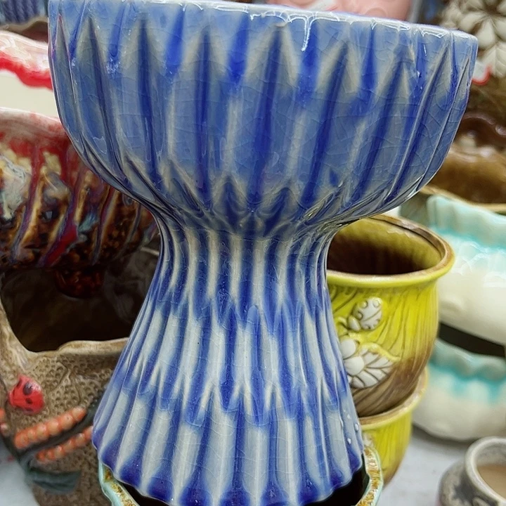 多肉绿植陶瓷花盆9.9包邮，有孔