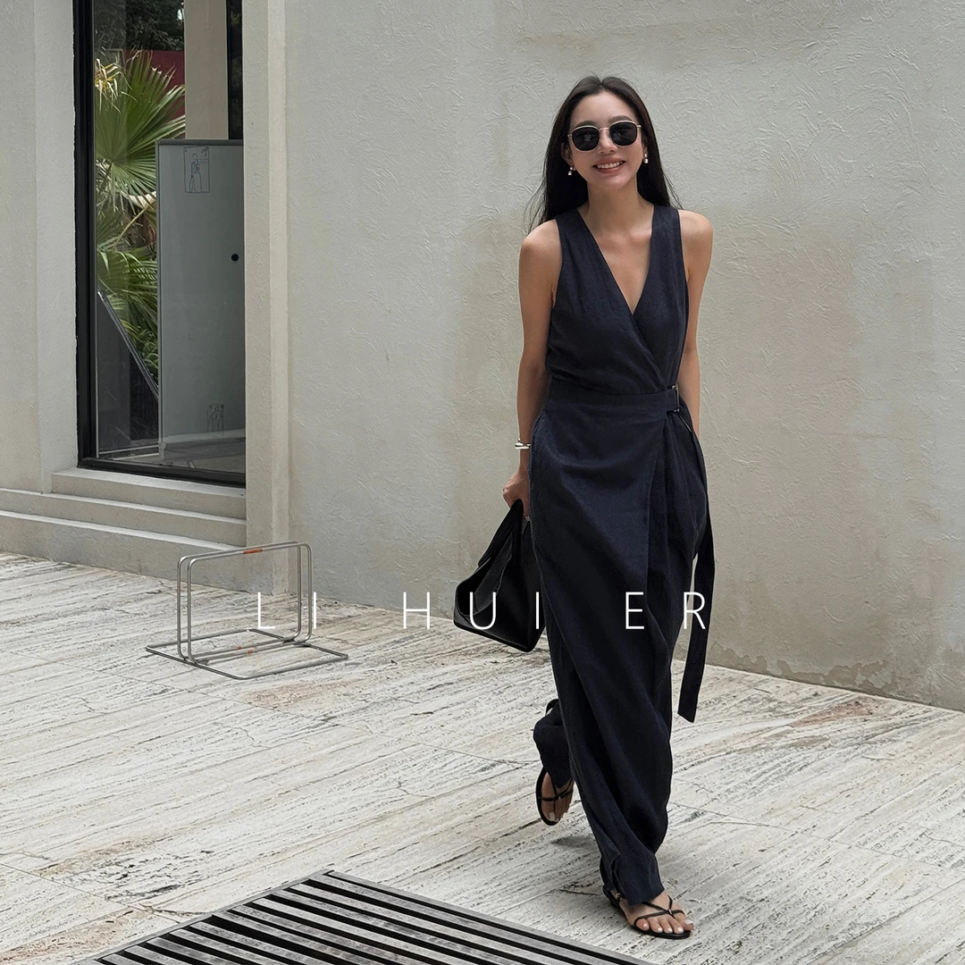 LiHuiEr李慧儿【加州来信】2025夏季显瘦高级设计女连体裤LL025316