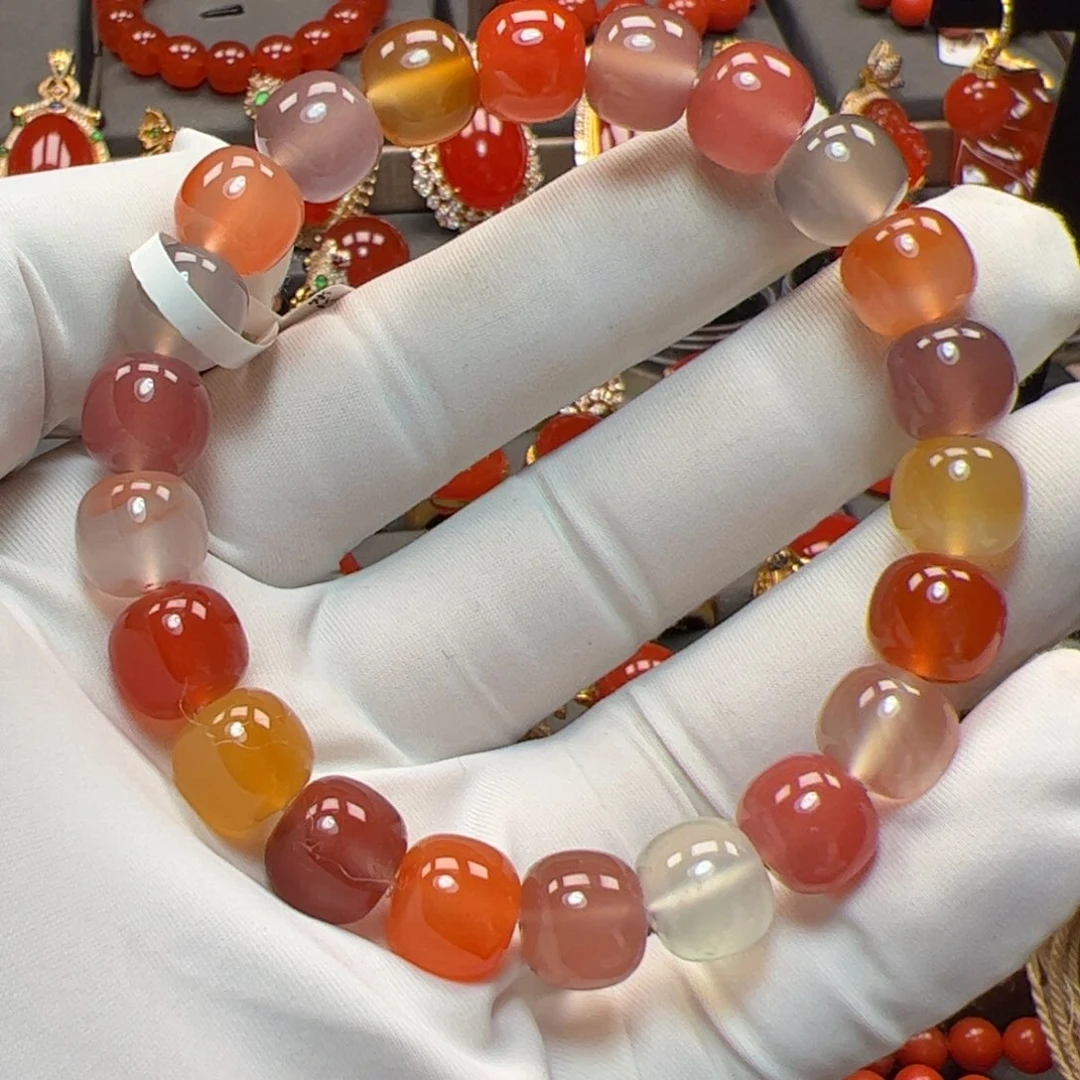 南红玛瑙未镶嵌手串福利10mm原矿精品老形多宝手串