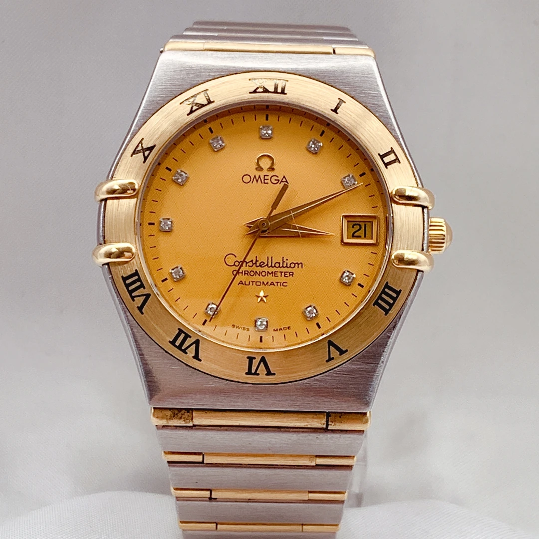 95新 Omega/欧米茄 星座系列/金盘/18k金圈/自动机械男表35.5mm