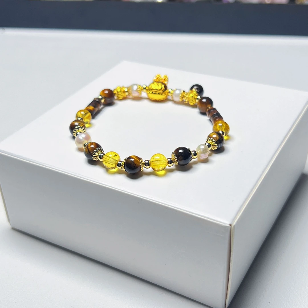 细细小珠珠直播间福利拉布布黄水虎眼手链