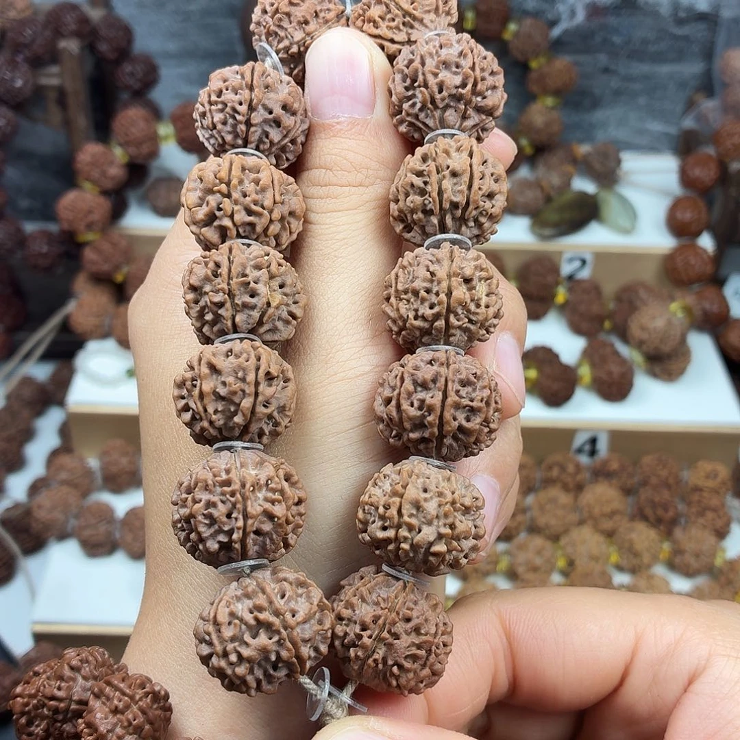 L***水金刚菩提手串收藏版稀有精品7瓣铁籽磨盘蜂窝