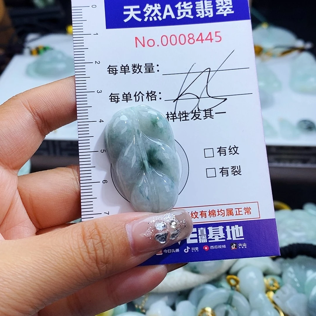 翡翠未镶嵌毛衣链8445