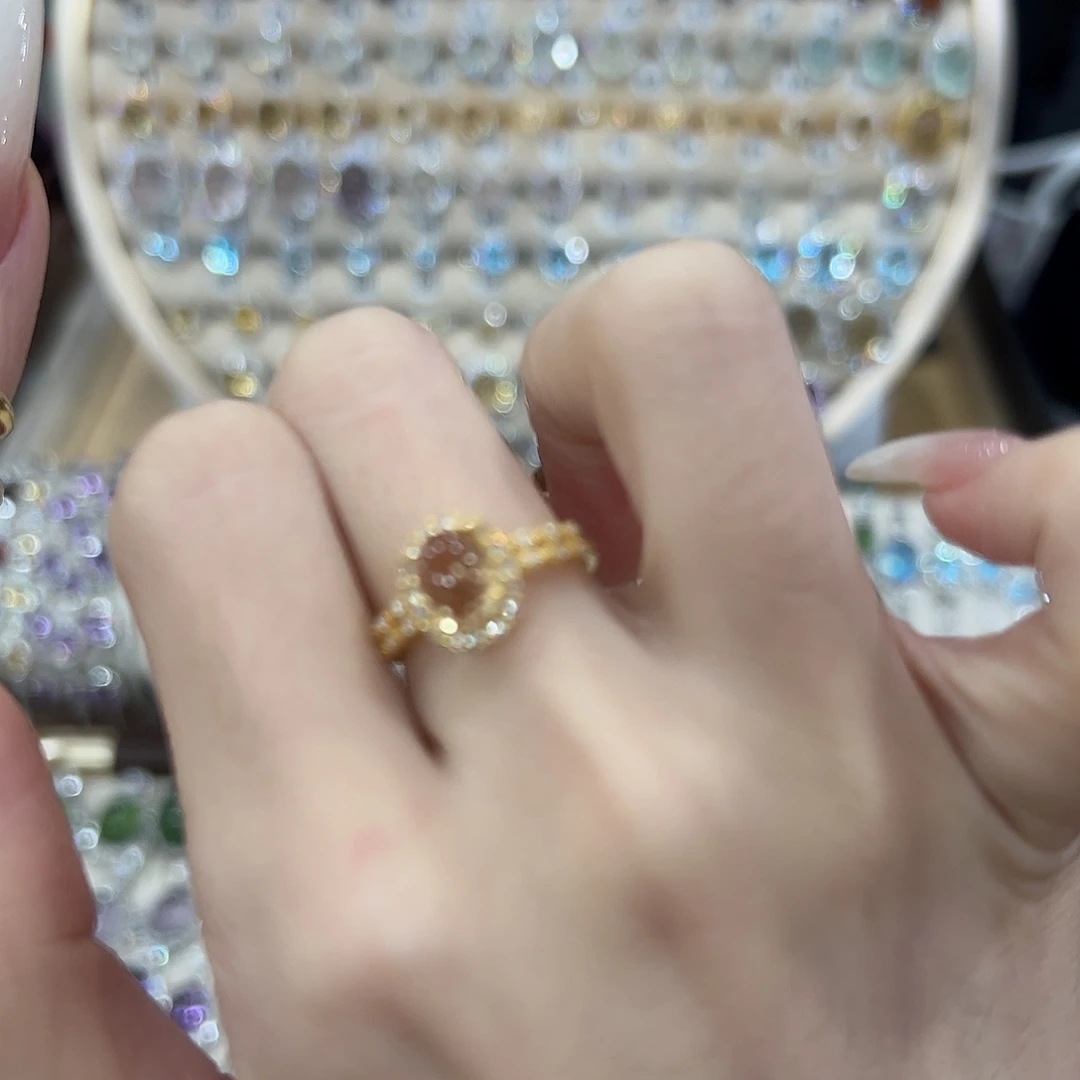 东***）戒指黄晶银S925镶嵌