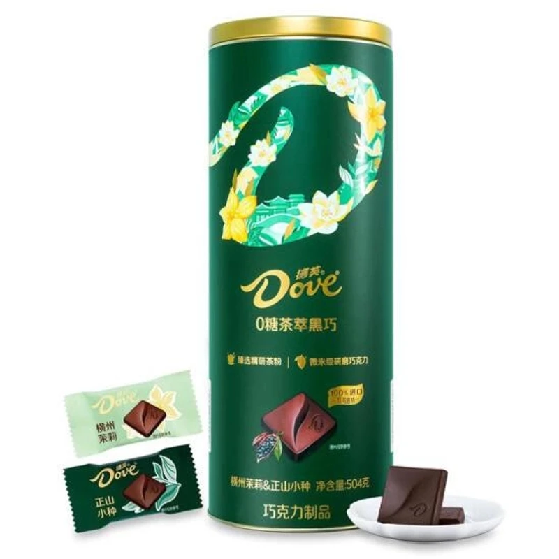 德芙 茉莉0糖茶萃黑巧 504g上班充饥的小零食