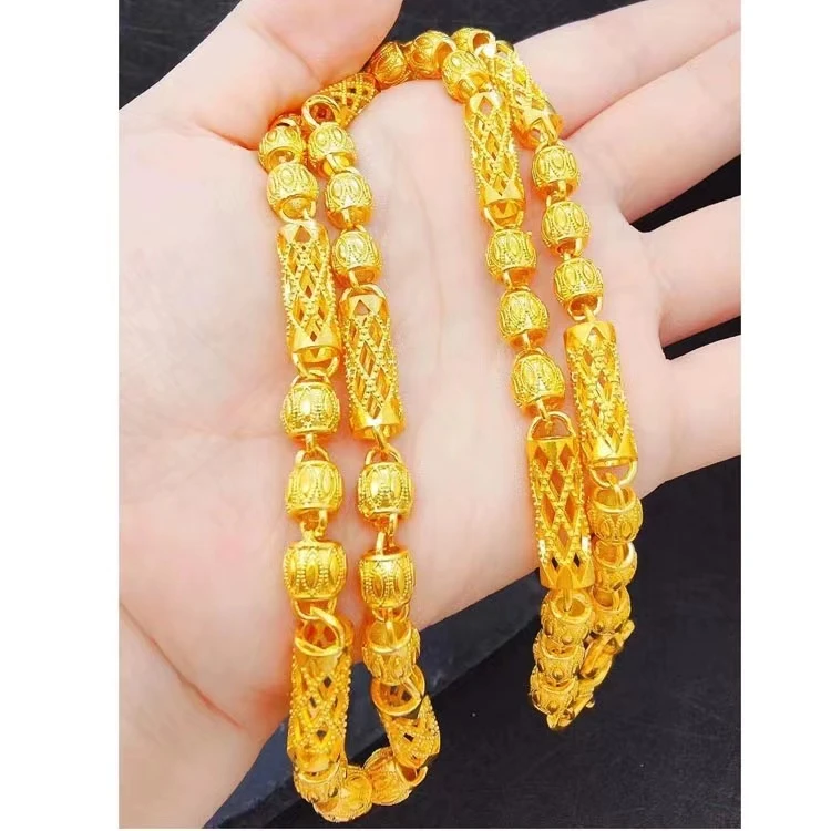 合金项链 圆珠核桃项链男款