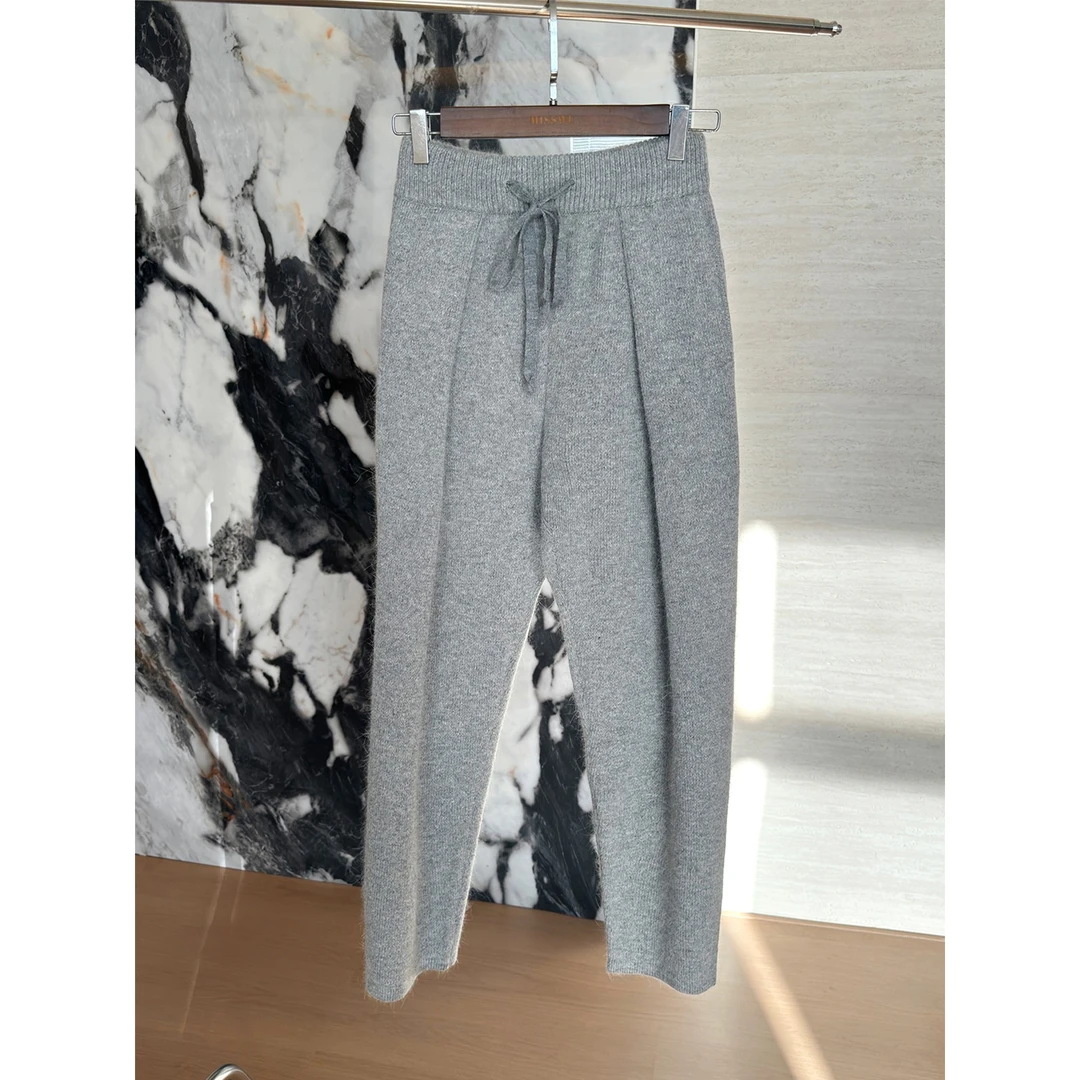 【五折清仓no退no换】时髦通勤保暖 懒懒奶奶裤 混兔毛纱线