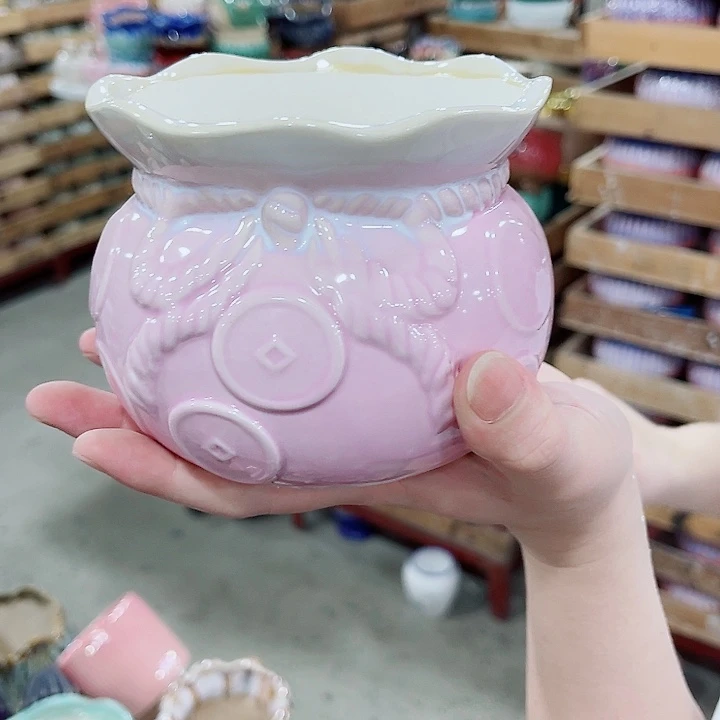 有孔，凑10元包邮陶瓷花盆发货！