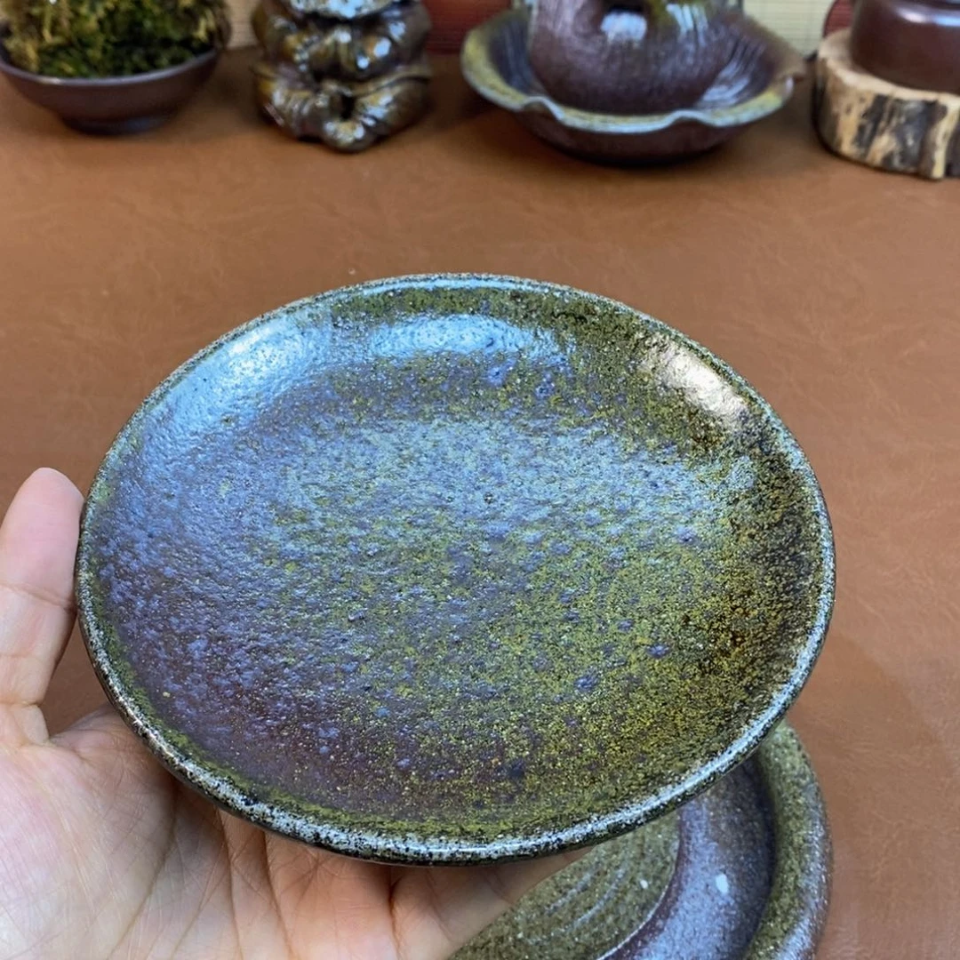 其他柴烧粗陶盘13cm