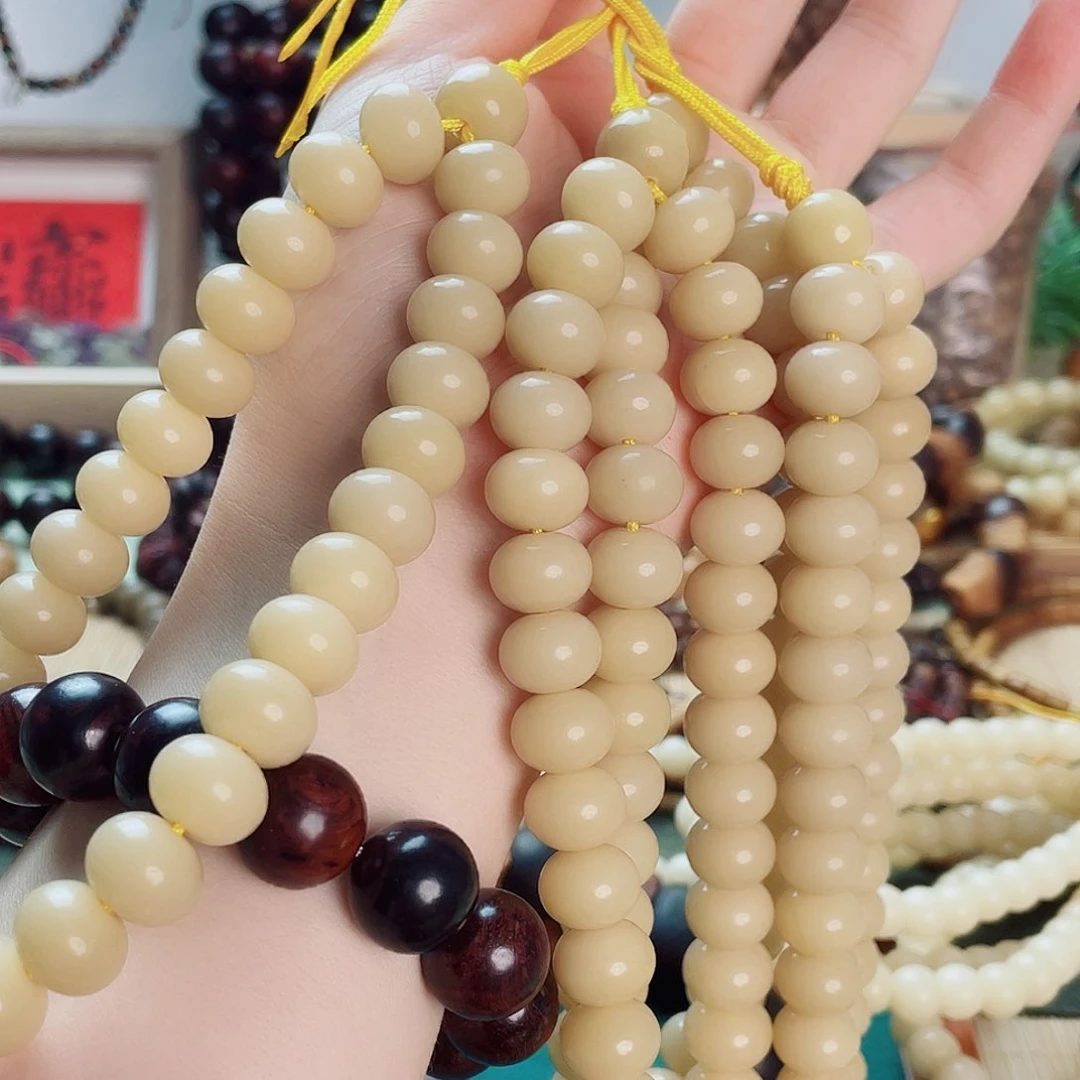 白玉菩提把件算盘珠手持