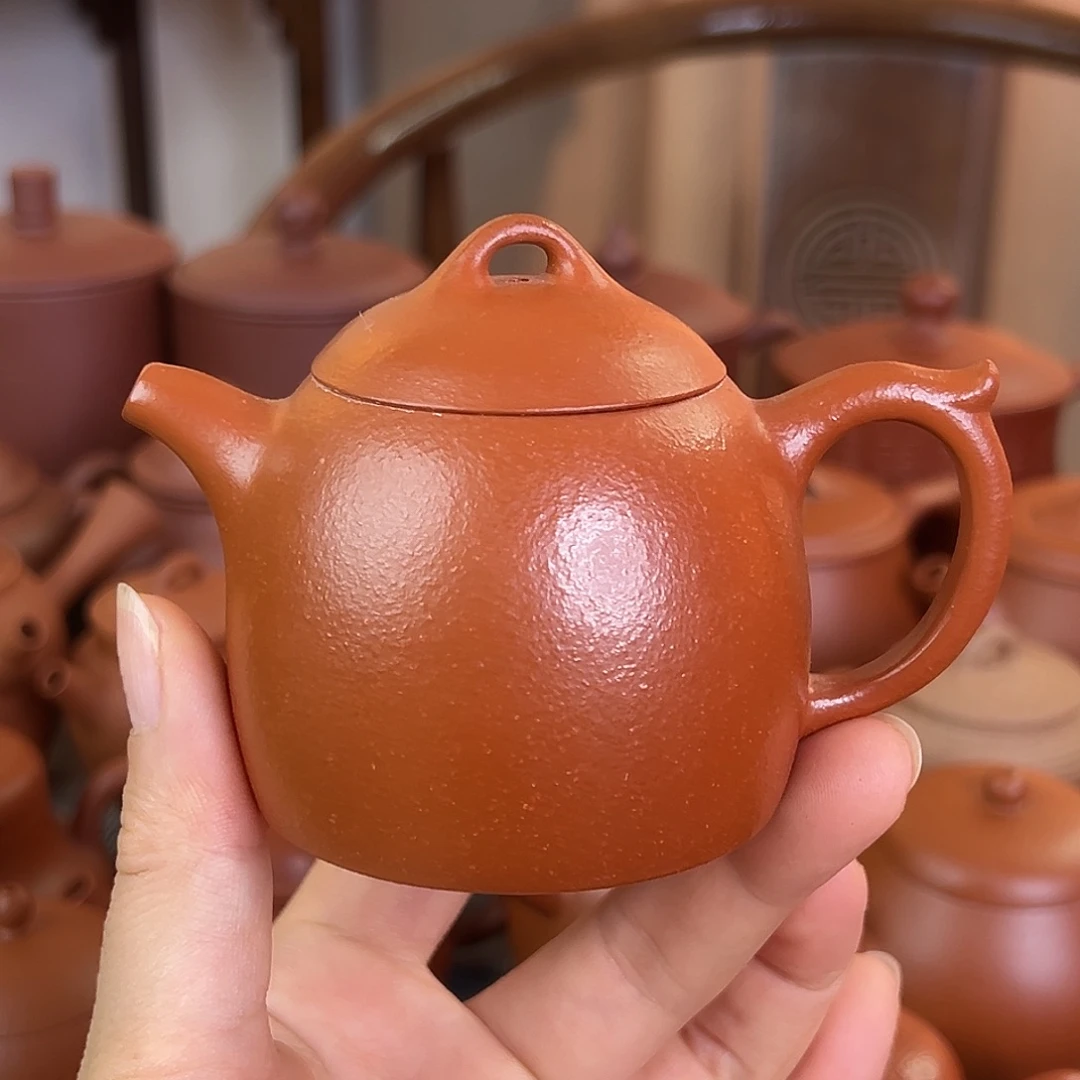 紫砂茶壶精品原矿 秦权 朱泥 140cc