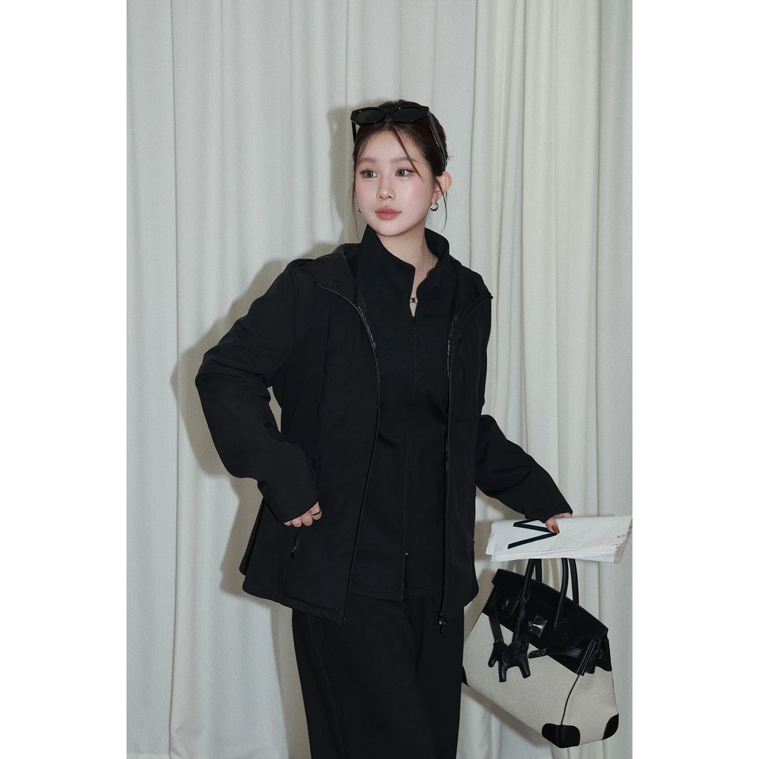 大婉酱微胖定制【双城记】软壳羽绒冲锋衣可拆卸三合一套装女0026D