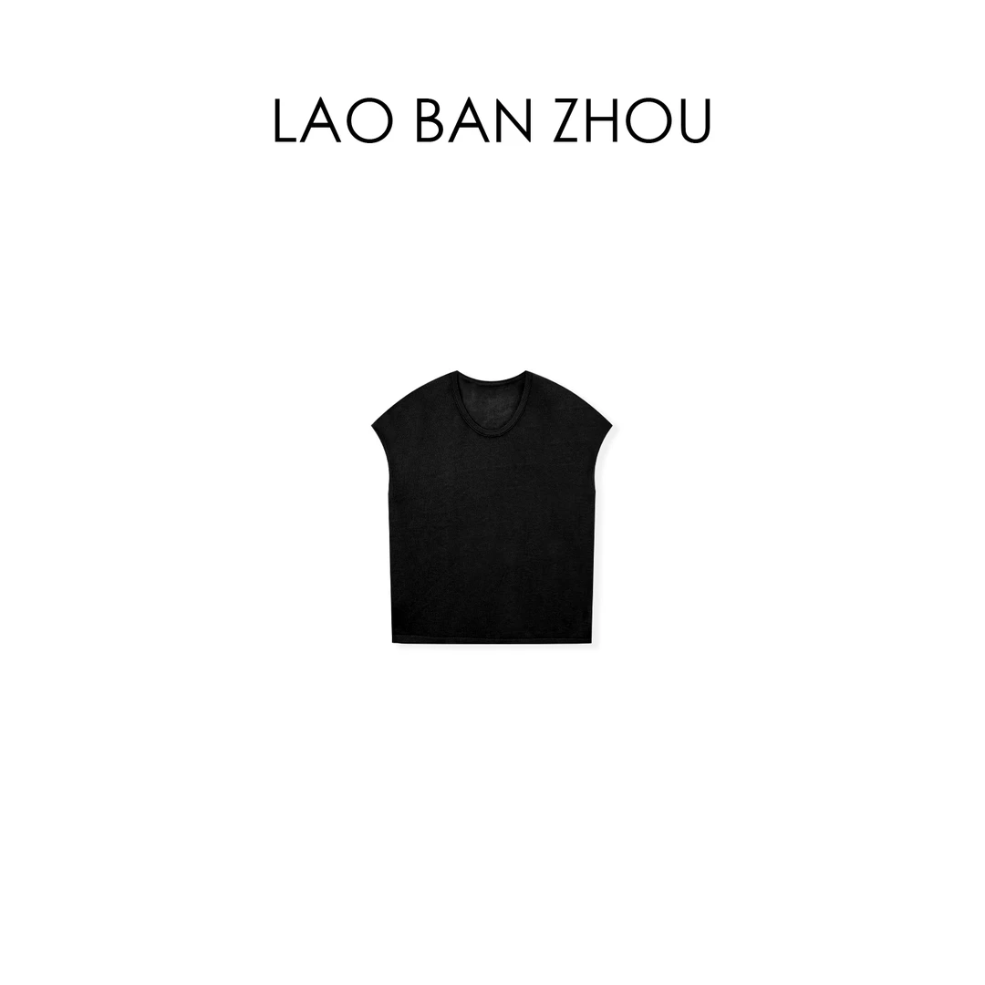 【老板周】极简气质 夏季纯色U领显瘦小飞袖针织上衣