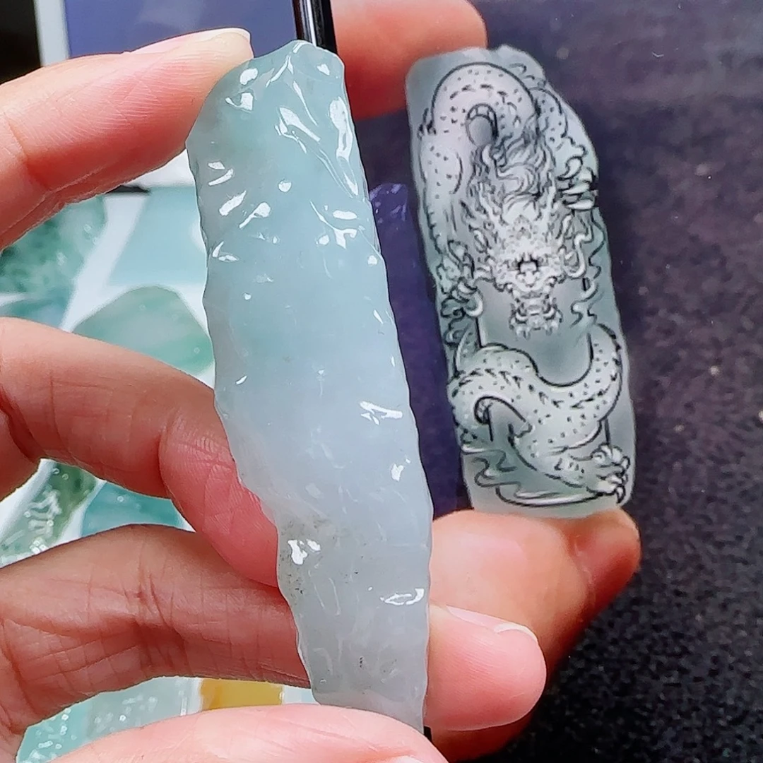 定制翡翠未镶嵌缅甸翡翠挂件