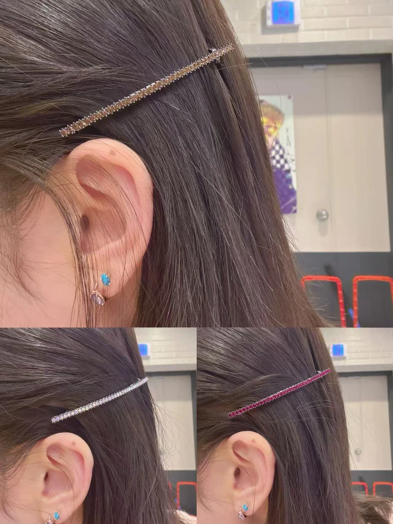 韩国气质精致款华子一字满钻弹簧夹6cm/8cm（单支装）