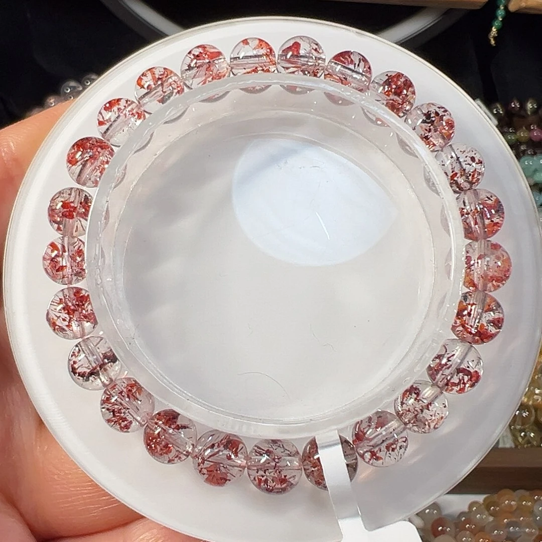 水晶手串未镶嵌巴西彼岸花7.4mm透体单圈手串