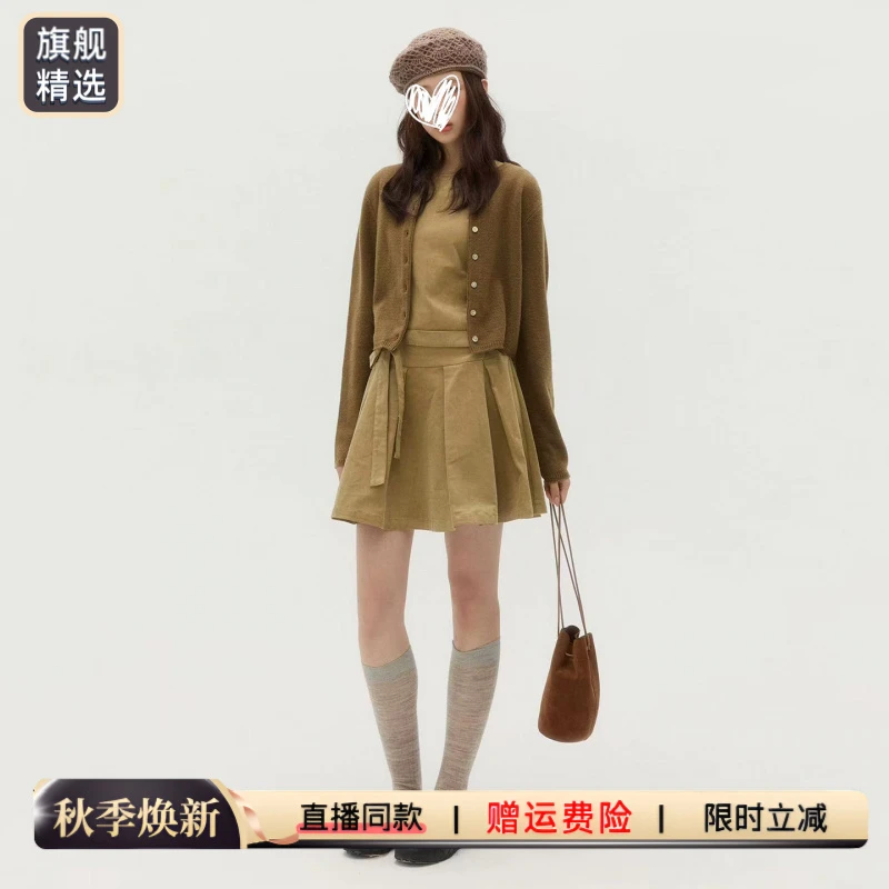 法式气质灰色背心波点连衣裙子女早秋氛围感高级感韩系穿搭一整套