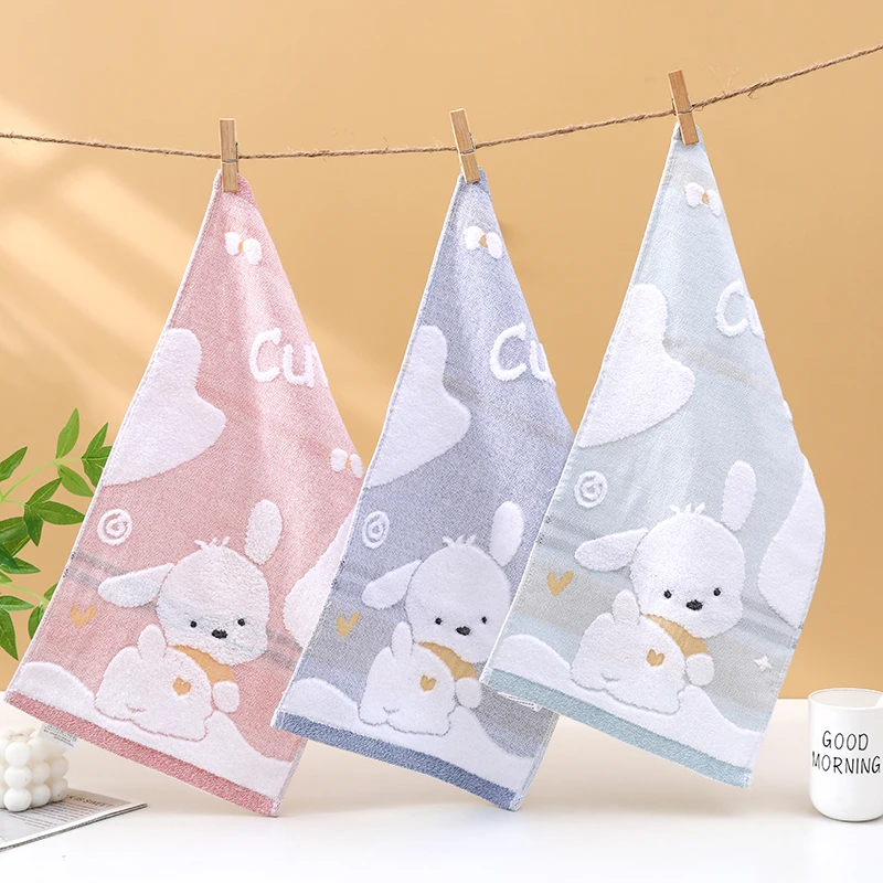 【纯棉高品质送浴球】无捻纱挂绳方巾童巾幼儿园新生儿洗脸亲肤家用