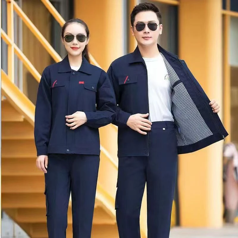 纯棉双层焊工加厚男春秋冬季全棉长袖款工程工厂耐磨劳保服装定制