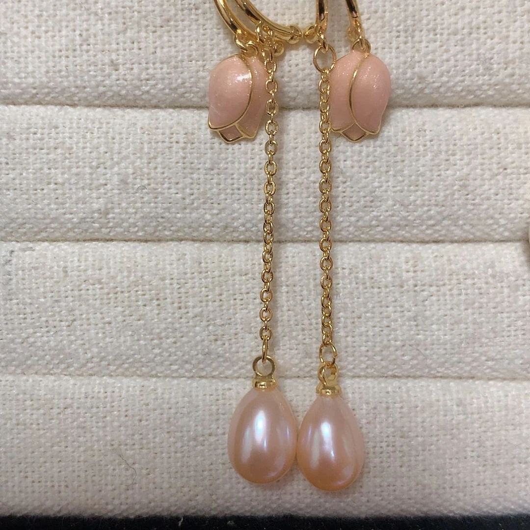 淡水珍珠耳饰合金