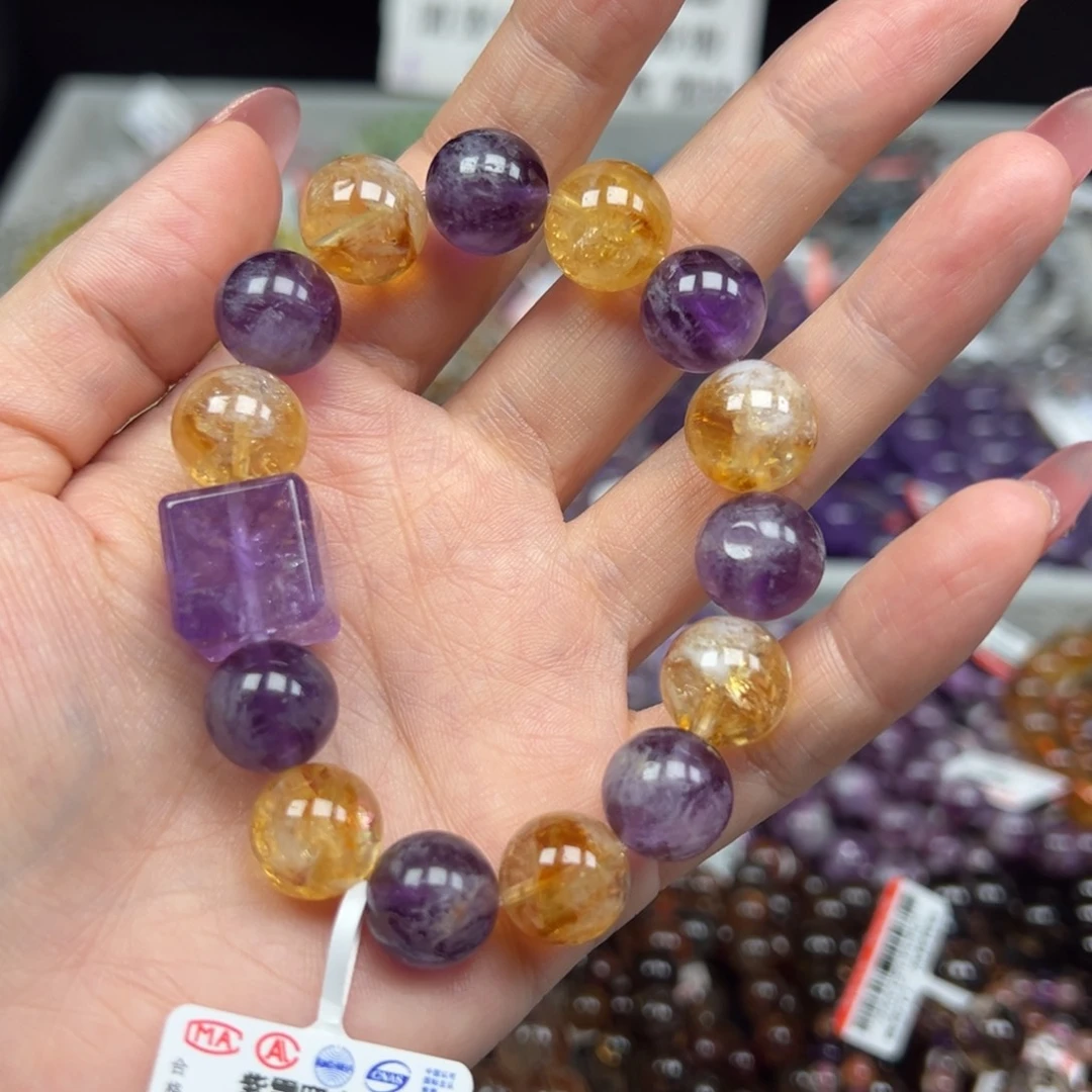 水晶手链未镶嵌卡12紫霞照金山48