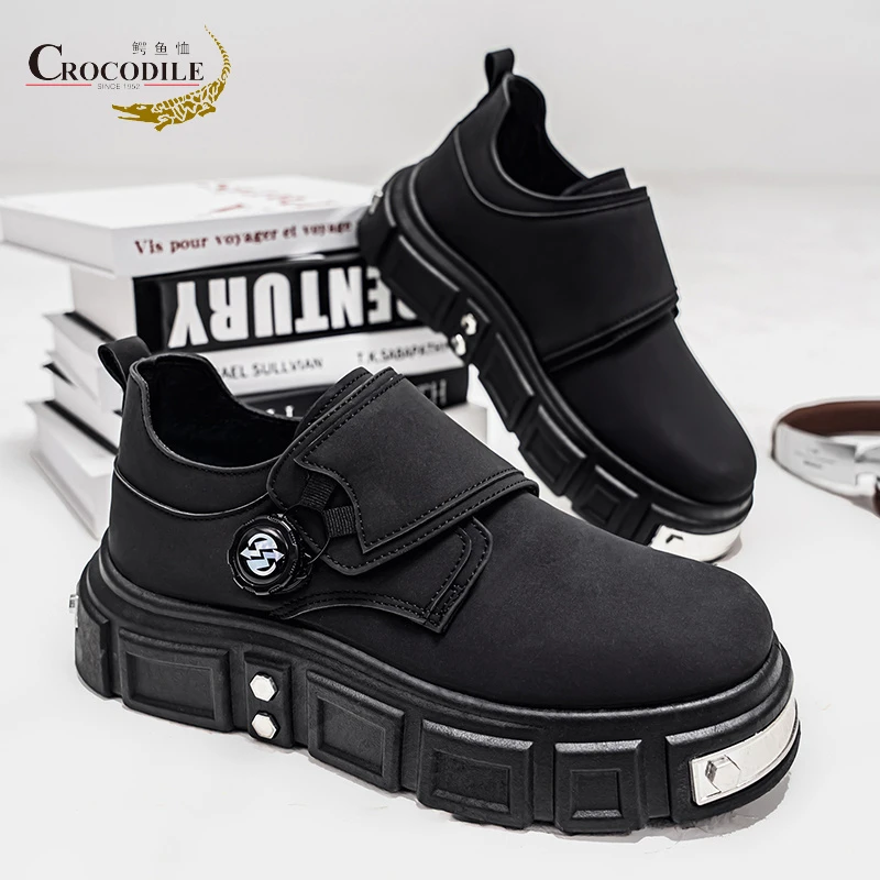 厚底增高鞋子德比鞋男款新款哑光高级感男士休闲黑色英伦风小皮鞋