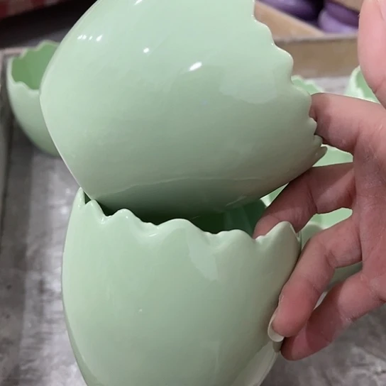 多肉绿植陶瓷花盆9.9包邮，有孔