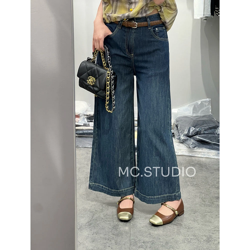 【复古色牛仔裤】欧洲站夏季百搭显瘦九分裤柔软水洗16989