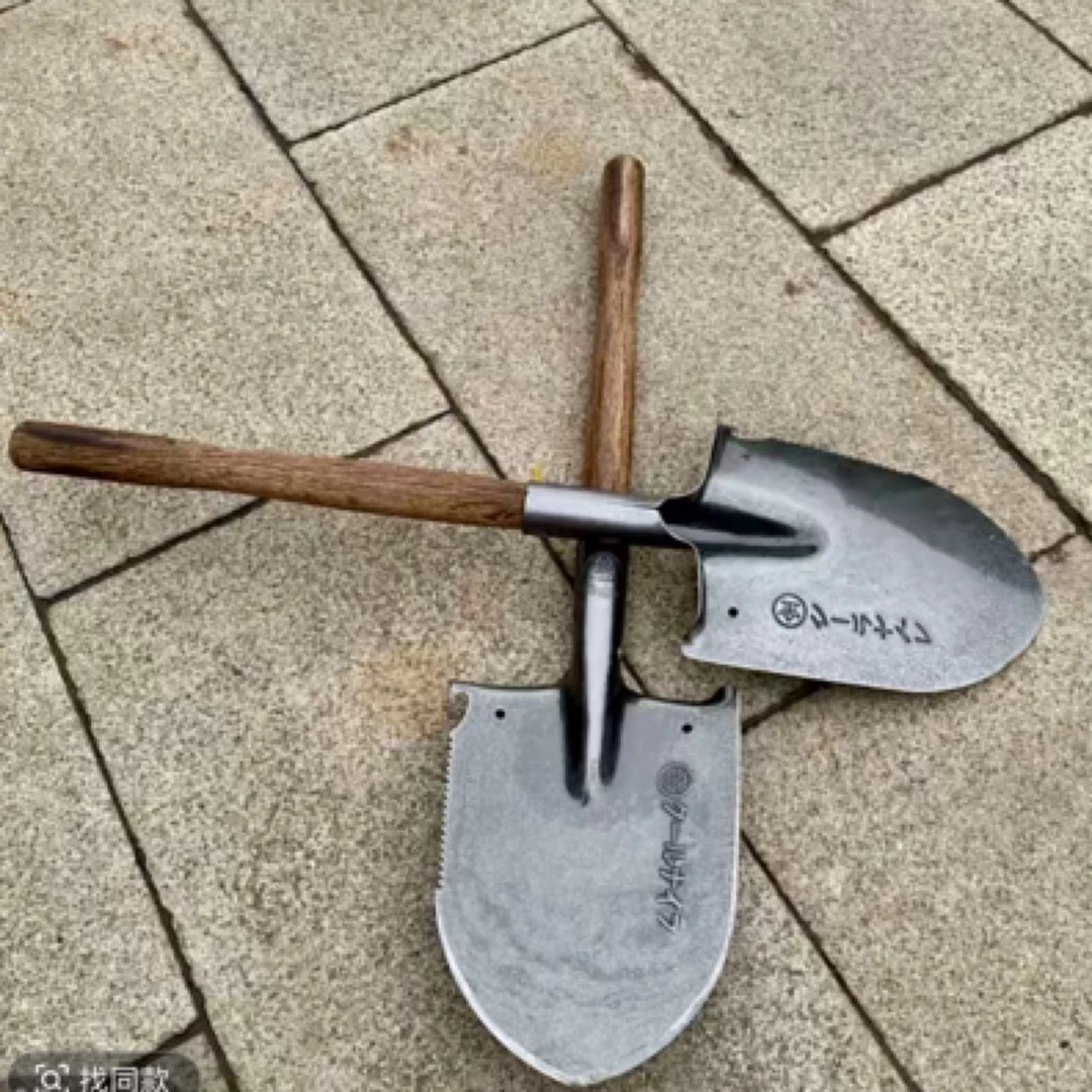 全钢短把小铁锹户外车载挖土铲挖野菜种花栽花实用工具