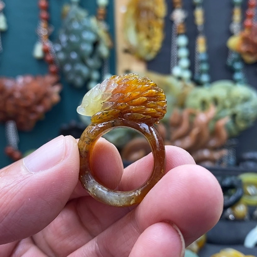 【闪购商品】未镶嵌蛇纹石玉戒指