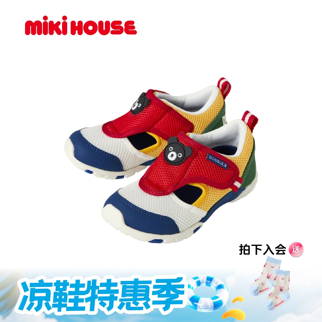 【2-4岁】23新款MIKI HOUSE 儿童兔熊二三段夏季凉鞋12-9303-495