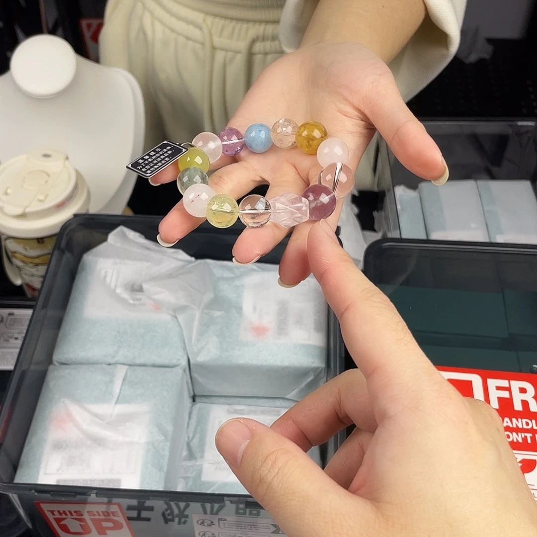 手串水晶银S925镀金镶嵌