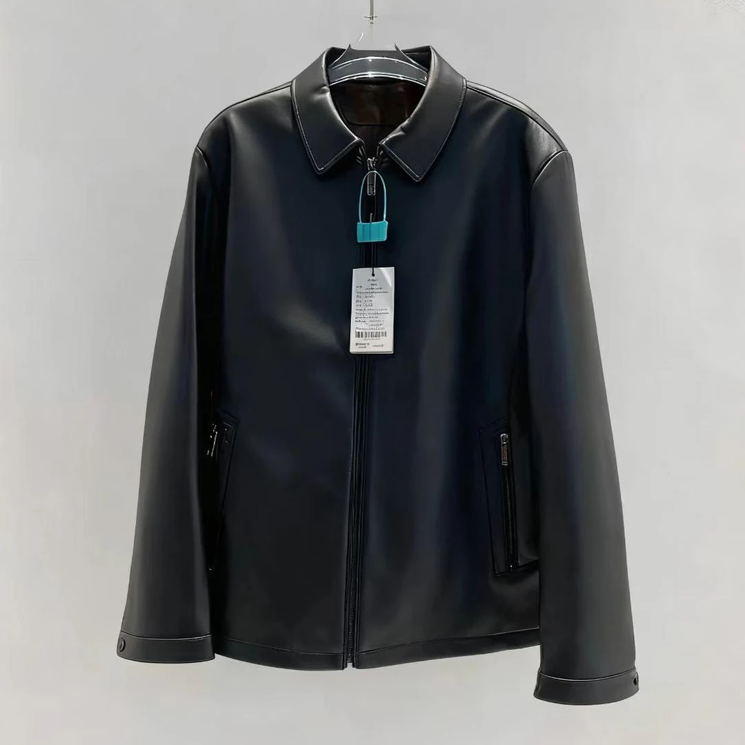 【信达专属】男烫印冬季男士皮衣真皮外套商务时尚百搭男款