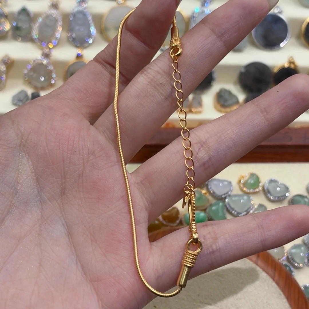 ***迪翡翠银S925镶嵌颈饰链