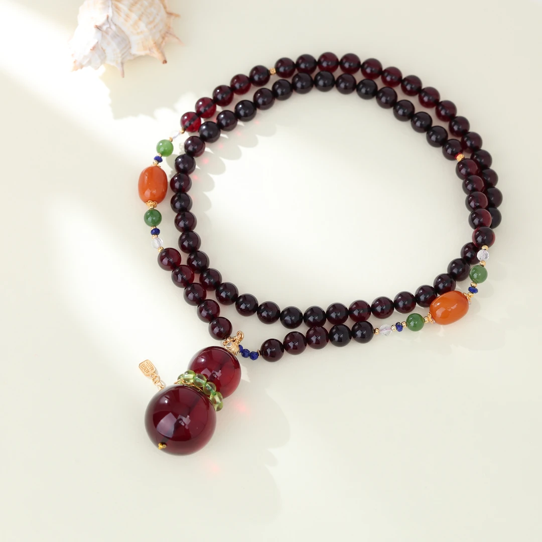 【央博玉】925银琥珀项链-YB93440147-多样性发一|BHP2