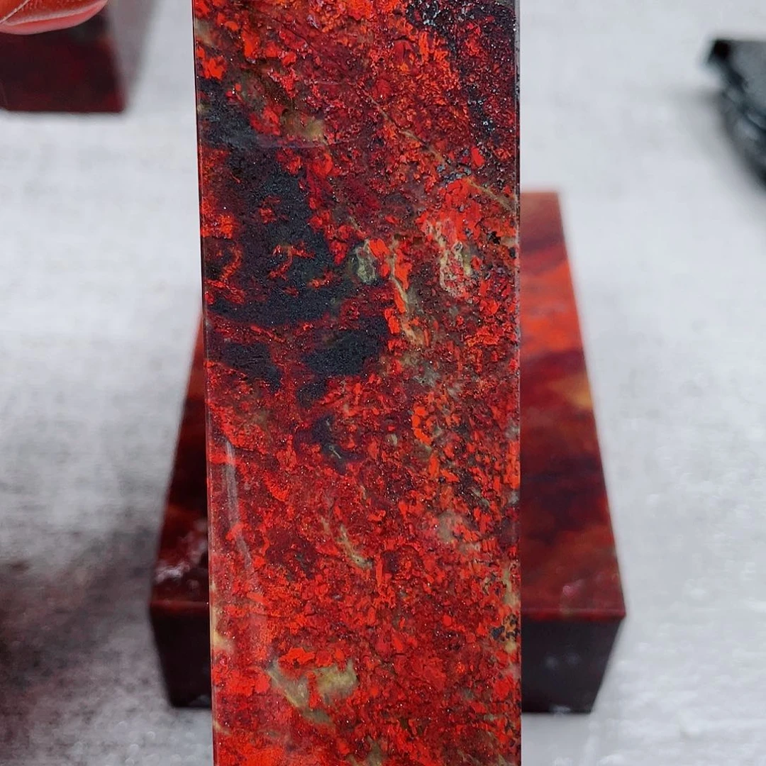 【闪购商品】玉Z*桂林鸡血玉印章镇尺26