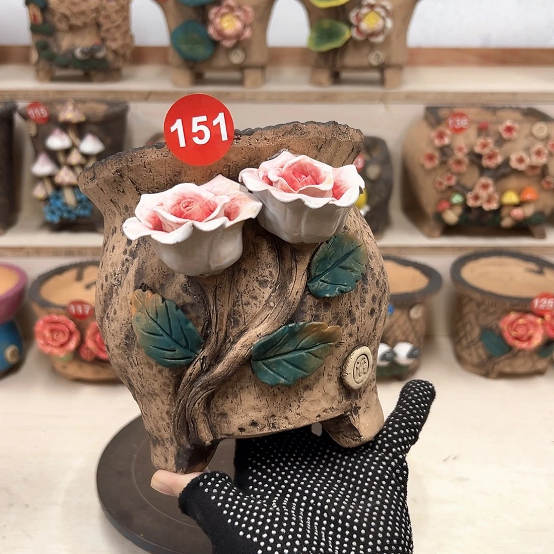 紫砂花盆151号内口12高15