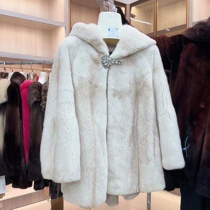 十字貂连帽款yh0090