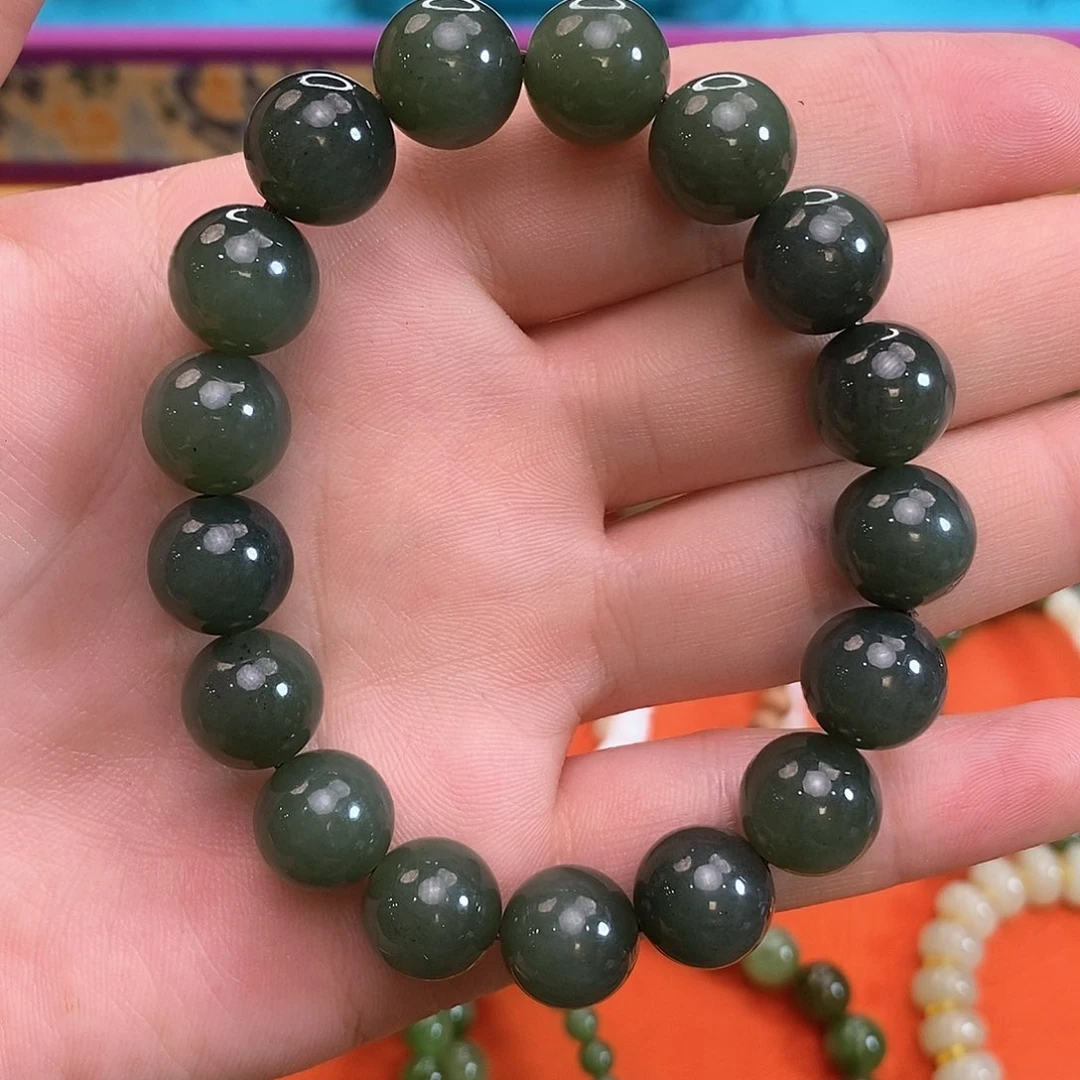 未镶嵌手串和田玉新疆塔县卡12青玉