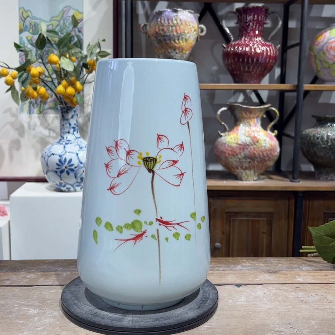 摆件陶瓷花瓶高30口10