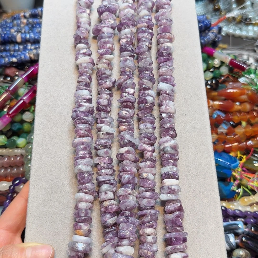 玛瑙/玉髓合金珠宝半成品13mm紫锂云母隔片一条